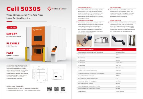 Golden Laser 3D 5-axis Robot Laser Cutting Cell 5030S