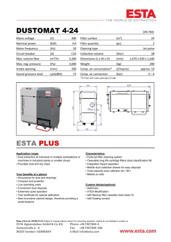 Datasheet DUSTOMAT 4-24