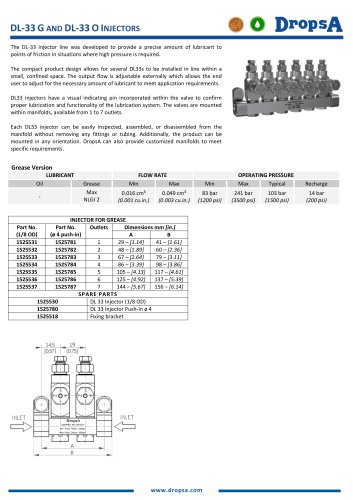 DL-33 G AND DL-33 O INJECTORS