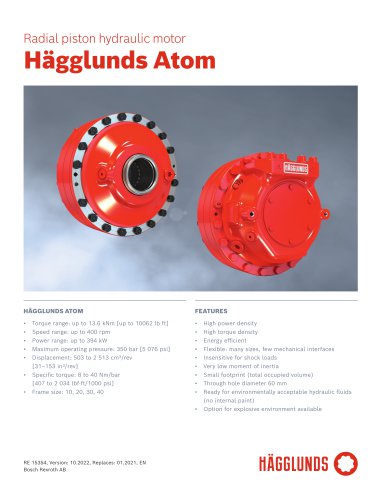 Radial piston hydraulic motor Hägglunds Atom