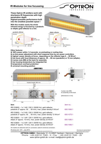 IR-Modules for line focussing