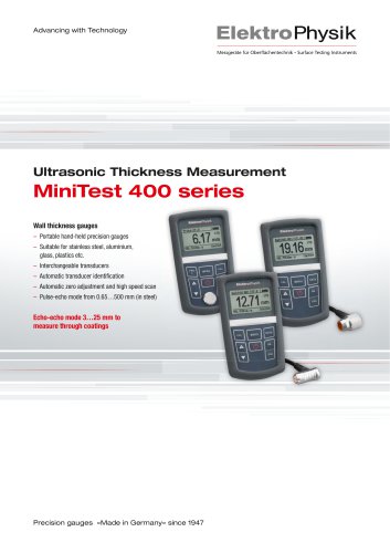 MiniTest 400 - ultrasonic thickness testing