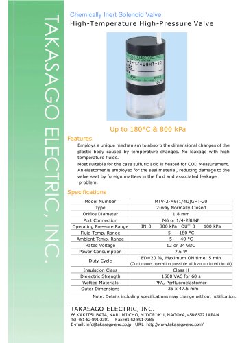 High-Temperature High-Pressure Valve