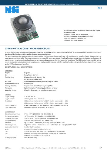 13 mm laser OEM trackball module