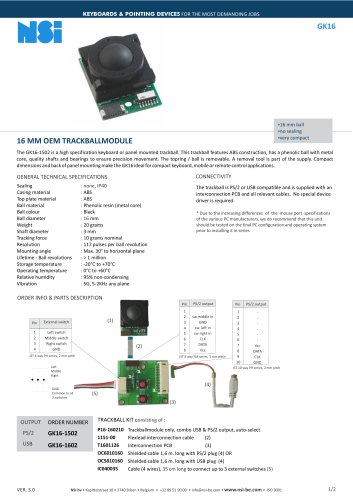 16 mm OEM trackball module