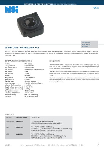 25 mm OEM trackball module