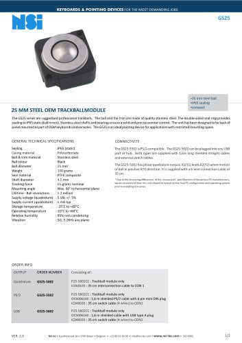 25 mm steel OEM trackball module