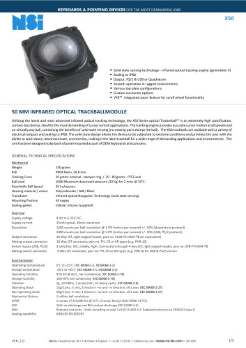 50 mm infrared optical trackball module