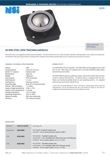 50 mm steel OEM trackball module