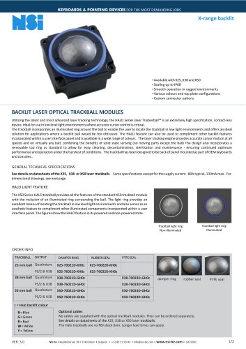 Backlit laser OEM trackball module
