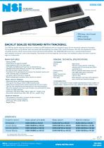 Backlit sealed keyboard with trackball - desktop