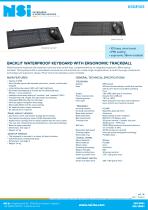 Backlit waterproof keyboard with E38 ergonomic trackball - Desktop