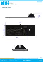 Backlit waterproof keyboard with E38 ergonomic trackball - Panel mount-4