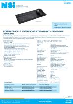 Compact backlit waterproof keyboard with E38 ergonomic trackball - Panel mount-1