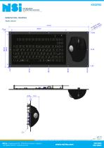 Compact backlit waterproof keyboard with E38 ergonomic trackball - Panel mount-2