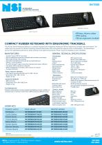 Compact silicone rubber keyboard with ergonomic trackball - Dekstop