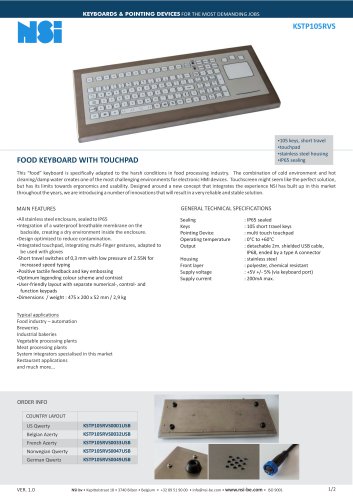 Food keyboard with touchpad