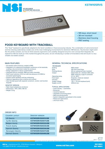 Food keyboard with trackball