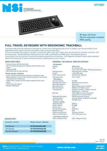 Full travel keyboard with ergonomic trackball