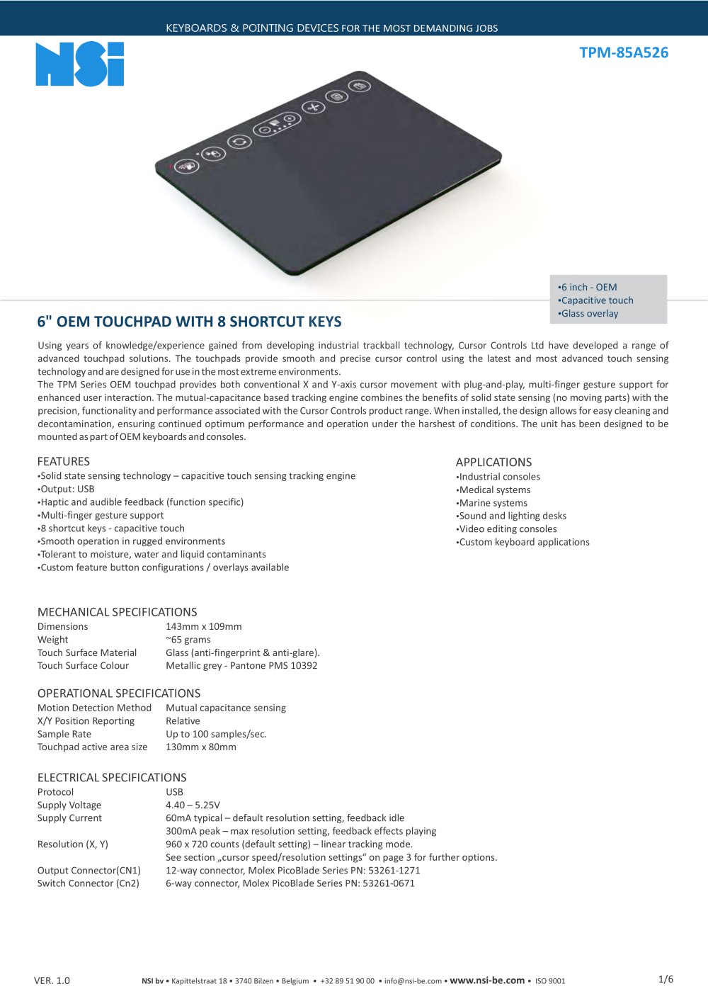 Industrial 3 inch OEM touchpad modules - NSI