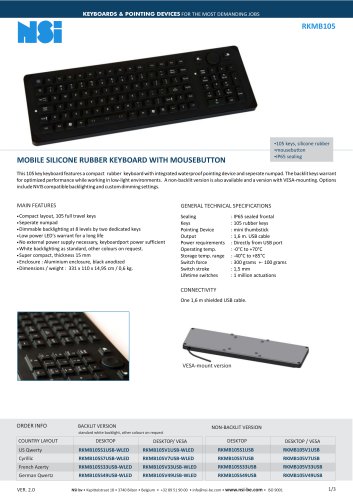 Mobile keyboard with mouse button