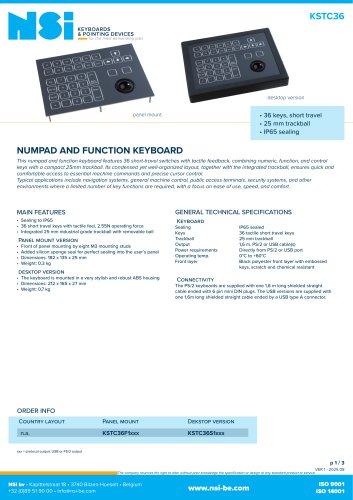 Numpad and function keyboard - panel mount