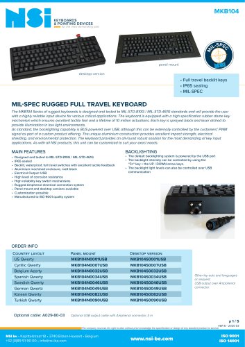 Rugged full travel keyboard