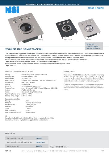 Stainless steel 50 mm trackball