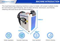 Perfect Laser - 1000W 1500W 2000W 3000W Handheld Double-head Fiber Laser Cleaning Machine PE-1000Z-2