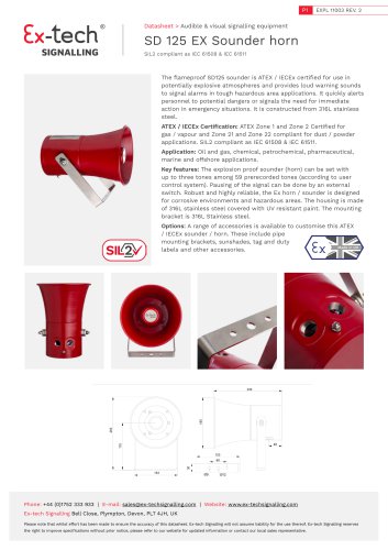 SD 125 EX Sounder horn