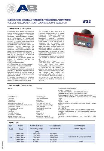 VOLTAGE FREQUENCY HOUR COUNTER DIGITAL INDICATOR E31