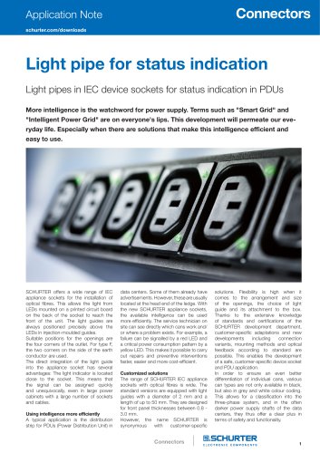 Application Note Light pipe for status indication