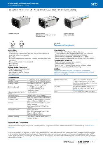 Power Entry Modules with Line Filter 5123