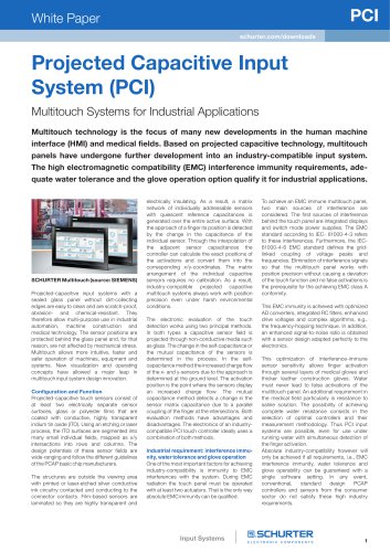 SCHURTER White Paper: Multitouch Systems for Industrial Applications