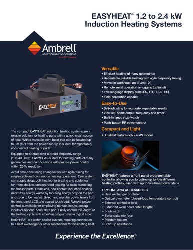 EASYHEAT&reg;  1.2 to 2.4 kW Induction Heating Systems