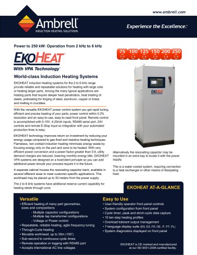 Power to 250kW, frequency of 1.5-4.5kHz
