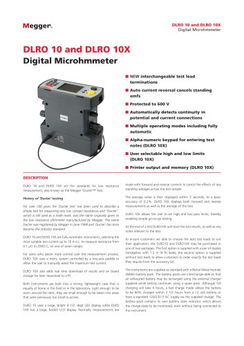 10 A LOW RESISTANCE OHMMETERS | DLRO10