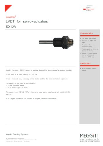 LVDT for servo-valves SX12V series