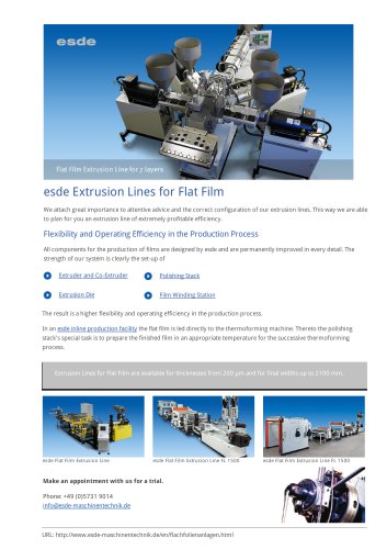 esde Extrusion Lines for Flat Film