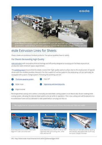 esde Extrusion Lines for Sheets