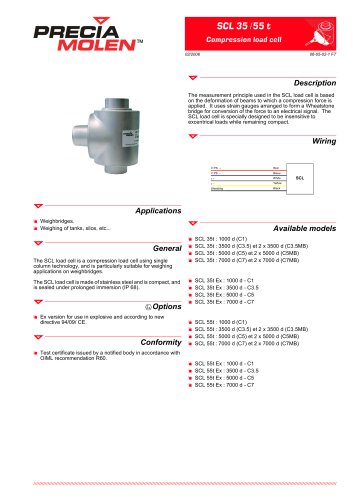 Compression load cell SCL &ndash; From 35 to 55 t