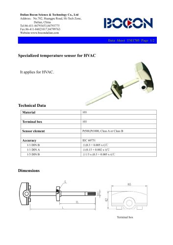 BOCON-temperature sensor for HVAC -TM1705