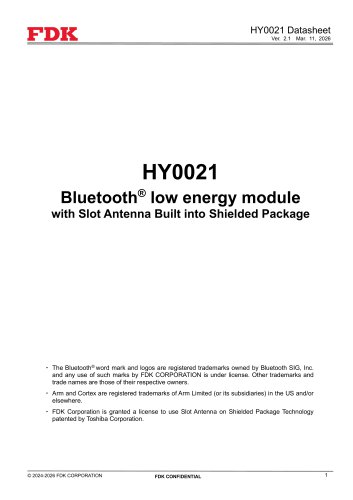 Bluetooth® low energy module Datasheet HY0021