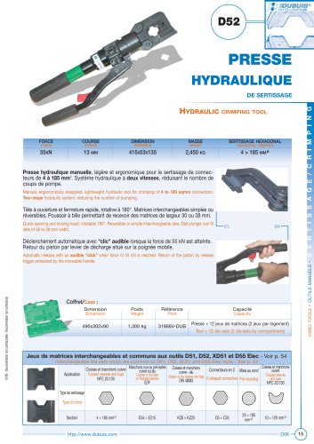 D52 - Presse hydraulique de sertissage