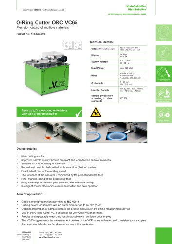 Data sheet Cable O-Ring Cutter ORC VC65