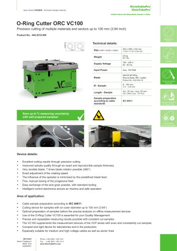 Data sheet O-Ring Cutter VC100