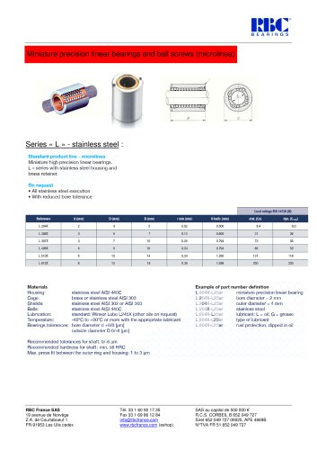 Miniature precision linear bearings and ball screws (microlinea)