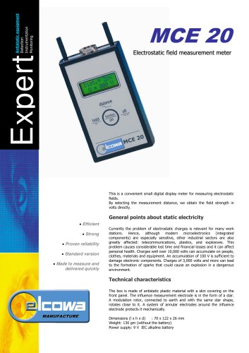 electrostatic field measurement meter