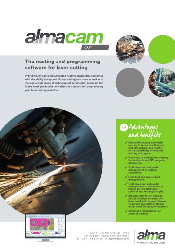 Almacam Cut for laser cutting brochure