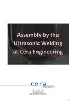 Assembly by the Ultrasonic Welding at Cera Engineering